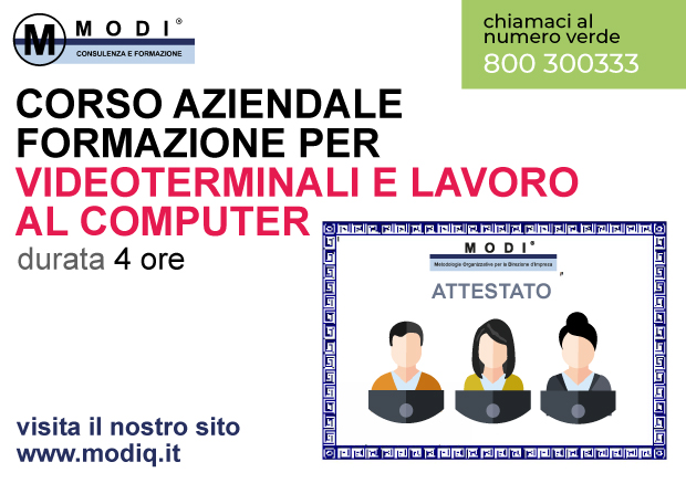 Videoterminali lavoro al computer 4 ore